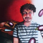 Self Portrait with Aubergines